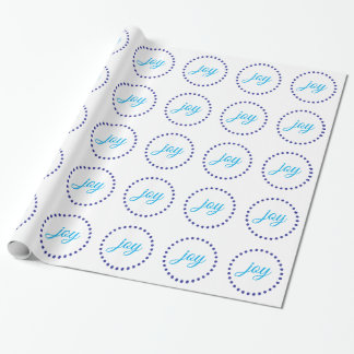 Joy Dots Blue Design Holiday Wrapping Paper