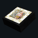 Joy! Elegant Gold Snowflakes Holiday Photo Gift Box<br><div class="desc">This gorgeous keepsake jewellery box makes a wonderful Christmas present,  or box for something even more special inside. The elegant design features a white background with festive gold snowflakes surrounding your photo. The caption reads: Joy! There is space for a short message or greeting and your name.</div>