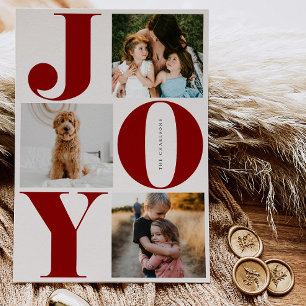 Joy Family Holiday Collage Photo Cards