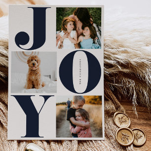 Joy Family Holiday Collage Photo Cards