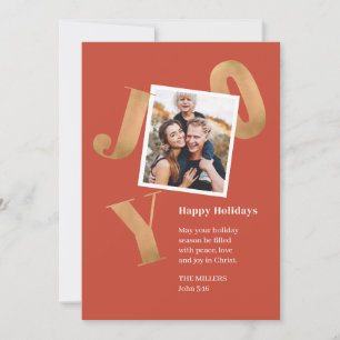 Joy Family Holiday Photo Christmas Card Scripture 