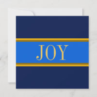 JOY Festive Royal Navy Blue Golden Yellow Stripes