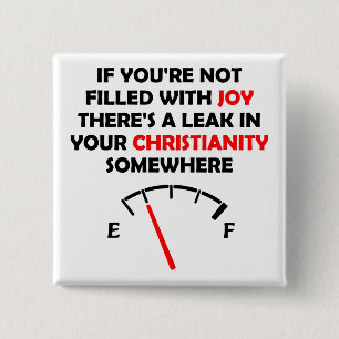 Joy Filled Christian Quotes Sayings 15 Cm Square Badge