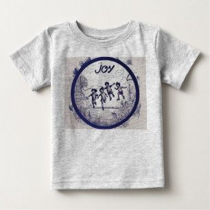 Joy Films Emblem Logo – Ink Art Round Frame with J Baby T-Shirt