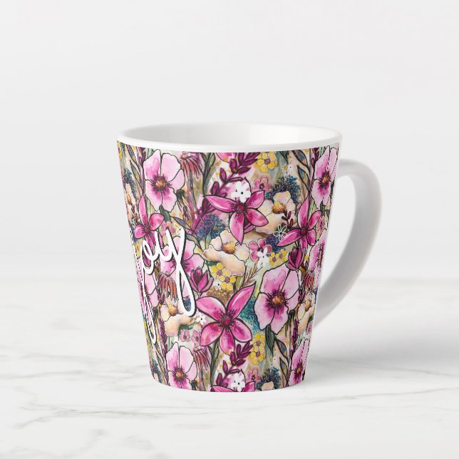 Joy Floral Latte Mug (Right Angle)