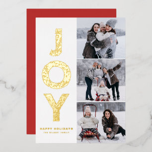 JOY Foliage Lettering Gold Foil Photo Collage