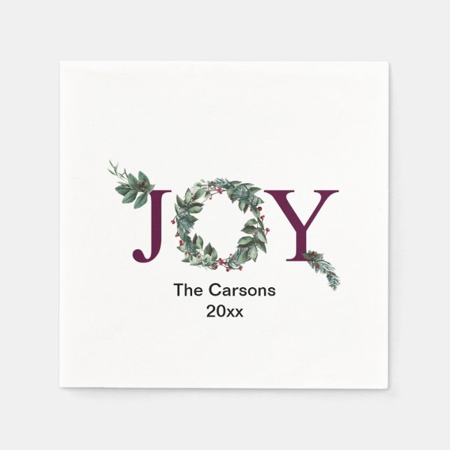 Joy for the holidays  napkin (Front)