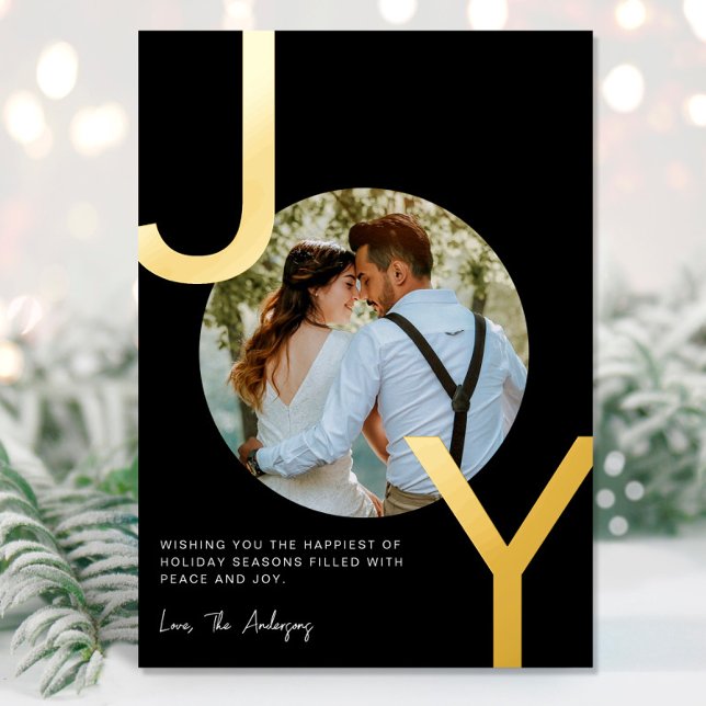 Joy Gold foil black elegant minimalist Christmas (Creator Uploaded)
