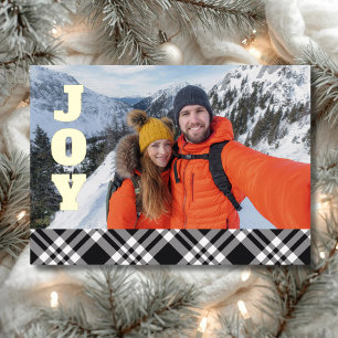 JOY Gold Foil Couple Photo Christmas Holiday Card