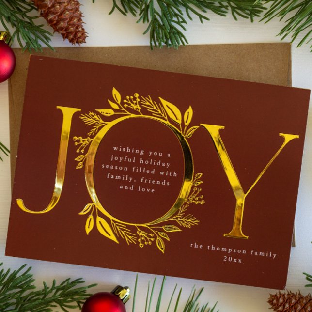Joy Gold Foil Foliage Berry Wreath Photo (Creator Uploaded)