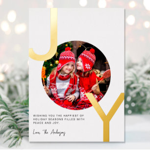 Joy Gold foil white elegant minimalist Christmas