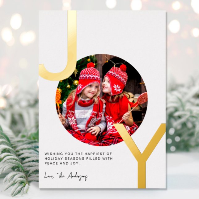 Joy Gold foil white elegant minimalist Christmas (Creator Uploaded)
