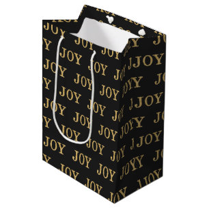 JOY (gold glitter) Medium Gift Bag