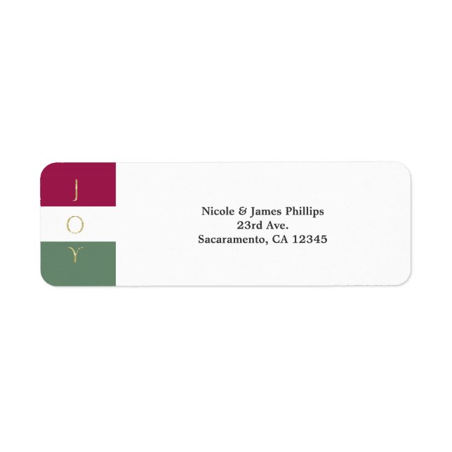 JOY Gold Sparkle Colour block Holiday Invitation (Front)