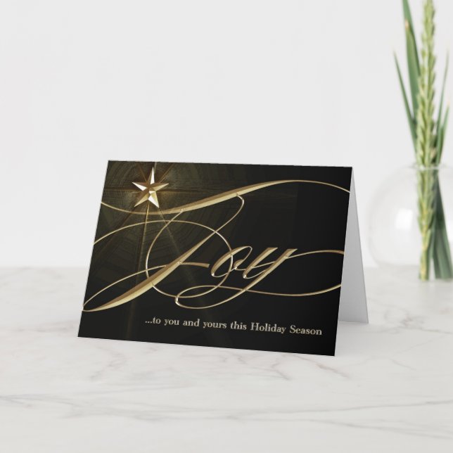 Joy Gold Star Christmas Card (Front)