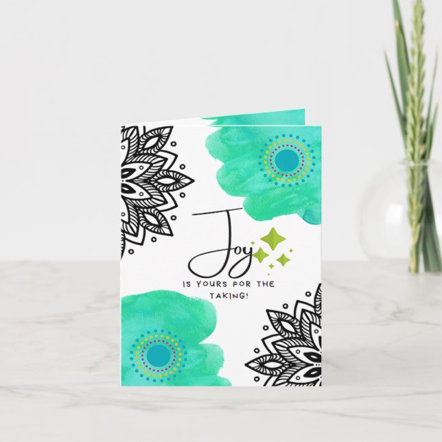 Joy Greeting Card, Small, 4" x 5.6" Folded Card (Front)