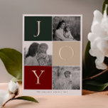 JOY Grid Photo<br><div class="desc">JOY | Colorblock Photo Grid Foil Holiday Card.</div>