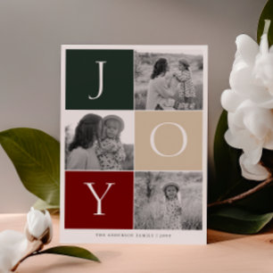 JOY Grid Photo Holiday Card