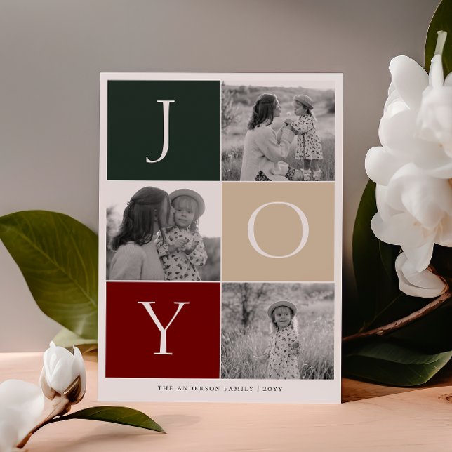 JOY Grid Photo Holiday Card (Creator Uploaded)