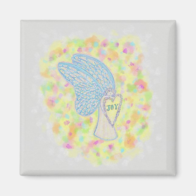 Joy Guardian Angel Art Custom Fridge Magnets (Front)