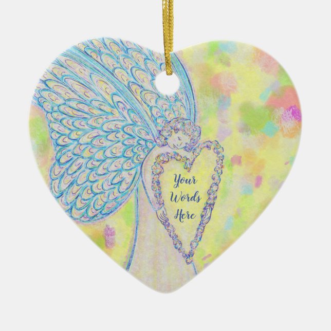 Joy Guardian Angel Custom Holiday Gift Ornament (Front)