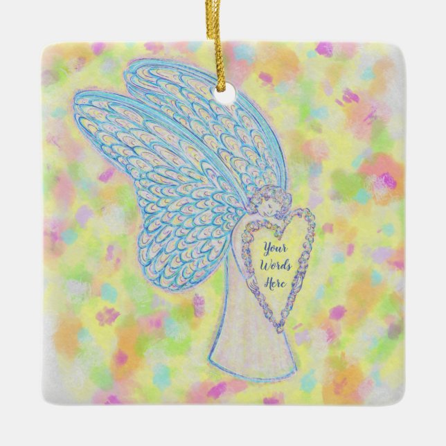 Joy Guardian Angel Custom Holiday Gift Ornaments (Front)