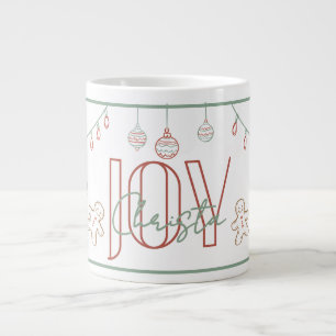 Joy Hand Drawn Christmas Name Mug 