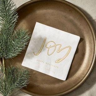 Joy Hand-Lettered Holiday Foil Napkins
