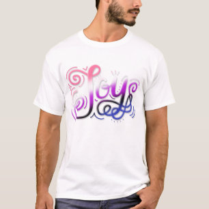 Joy Hand Lettering Genderfluid Pride Pink Purple T-Shirt