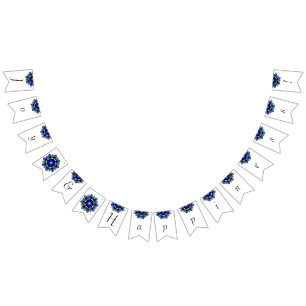 Joy & Happiness! Mandala in dark blue Bunting