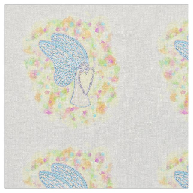 Joy Heart Guardian Angel Fabric Art Material (Close Up)