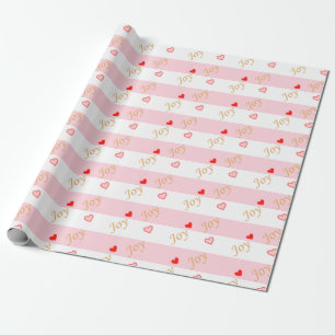 Joy Heart Pattern Wrapping Paper