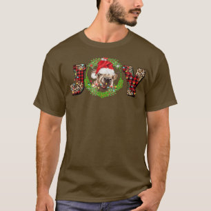 JOY Highland Cow Christmas Western Santa Hat Cow  T-Shirt