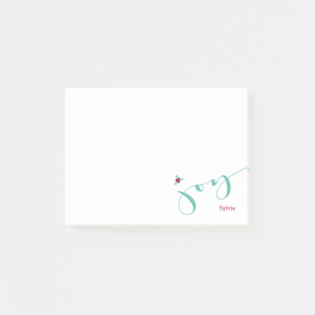 Joy, Holiday Holly Berries Post-it Notes (Front)