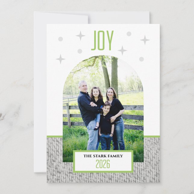Joy Holiday Photo Card - Modern (Front)