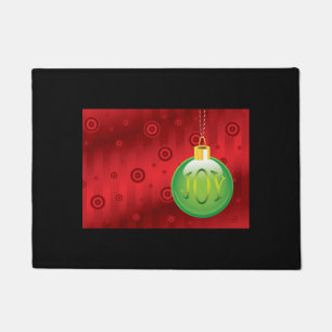 Joy Holiday Tree Ornament Design Christmas Doormat