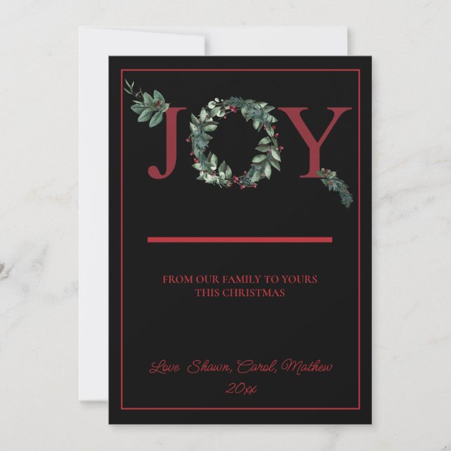 Joy Holidays Greeting Card (Front)