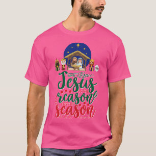 Joy Holy Night Christmas Nativity Birth Of Jesus C T-Shirt