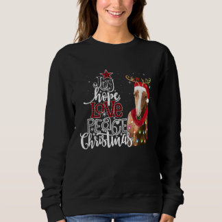 Joy Hope Love Peace Christmas Horse Santa Reideer Sweatshirt