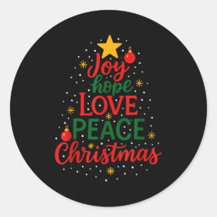 Joy Hope Love Peace Christmas Merry Xmas Family Ma Classic Round Sticker