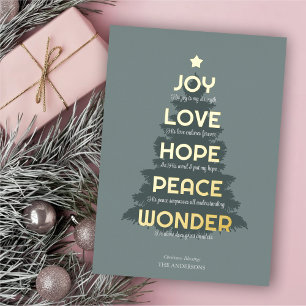 Joy Hope Love Peace Wonder Christian Christmas