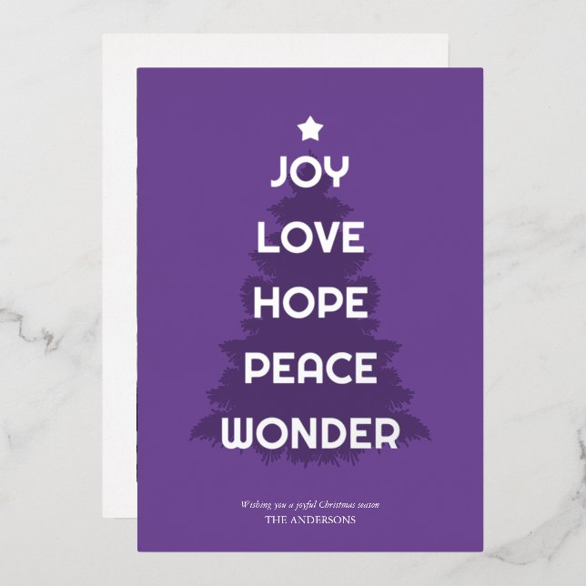 Joy Hope Love Peace Wonder Christmas (Front/Back)