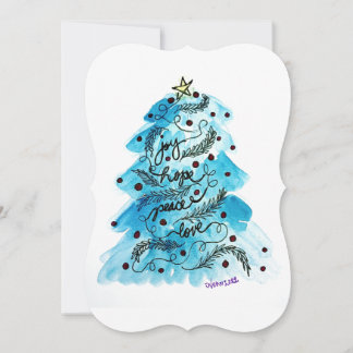 Joy Hope Peace Love Tree Holiday Card