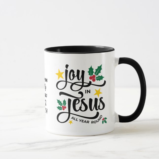 JOY IN JESUS Personalized Christian Christmas Mug (Right)