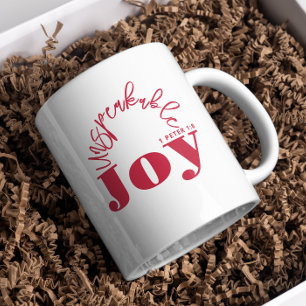 Joy Inspirational Christian Modern Red Typography  Coffee Mug
