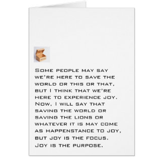 Joy Is The Purpose