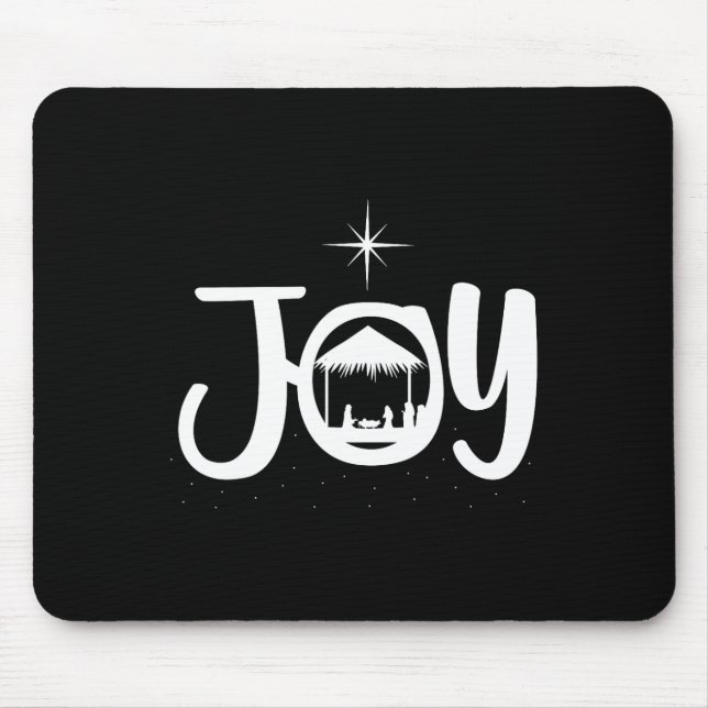 Joy Jesus Nativity Scene Cool Christmas Apparel  Mouse Pad (Front)