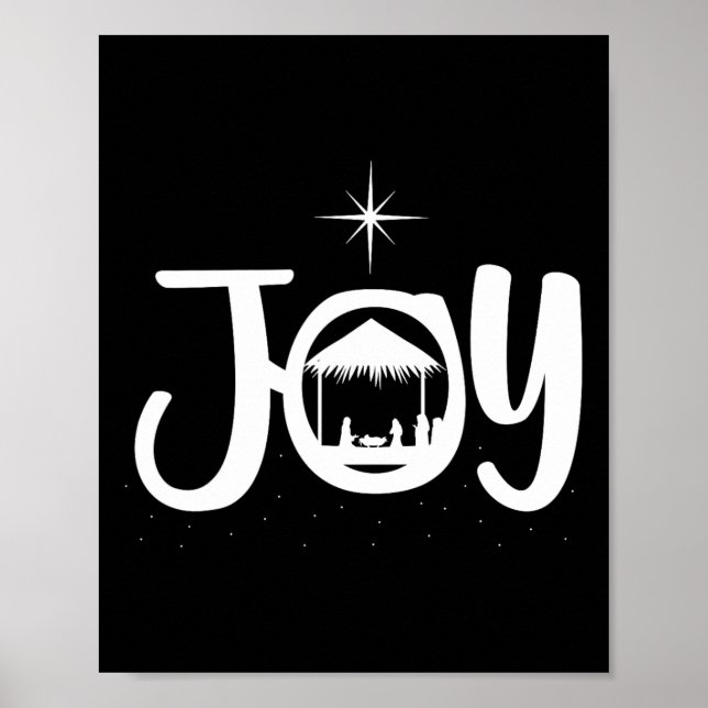 Joy Jesus Nativity Scene Cool Christmas Apparel  Poster (Front)