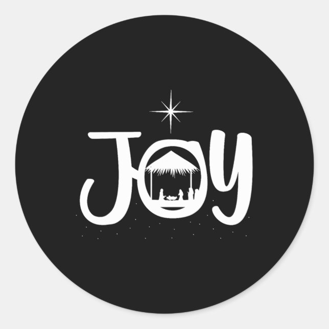 Joy Jesus Nativity Scene Cool Christmas Xmas Chris Classic Round Sticker (Front)