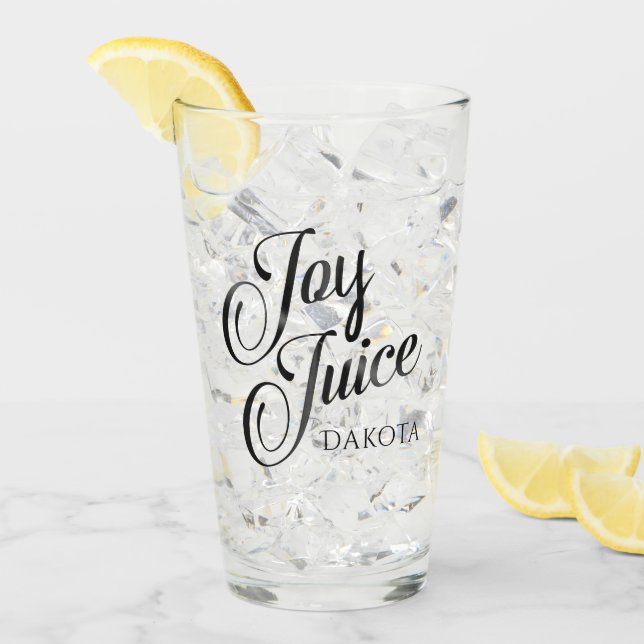 Joy Juice | Script Adult Alcohol Humour with Name Glass (Front Ice)